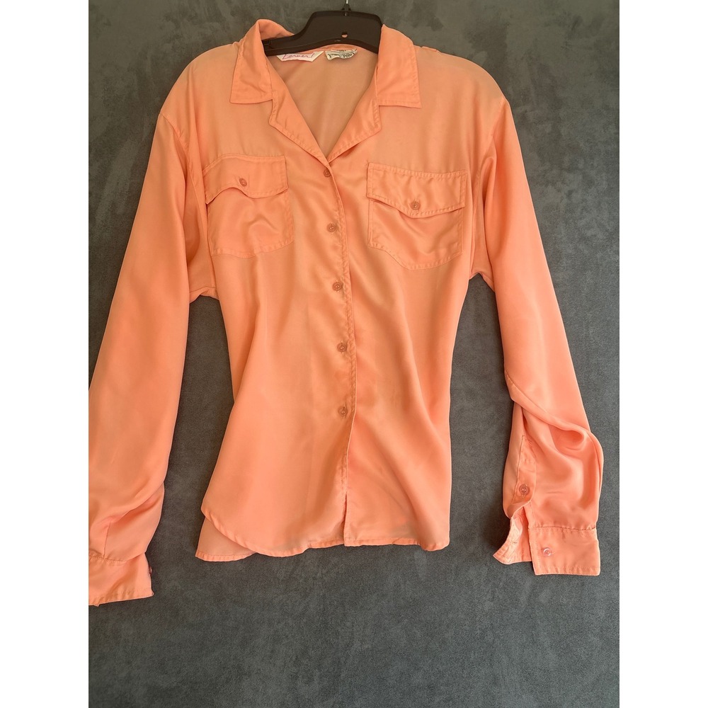 Vintage Peach Orange Epaulettes Pockets Size 13/14